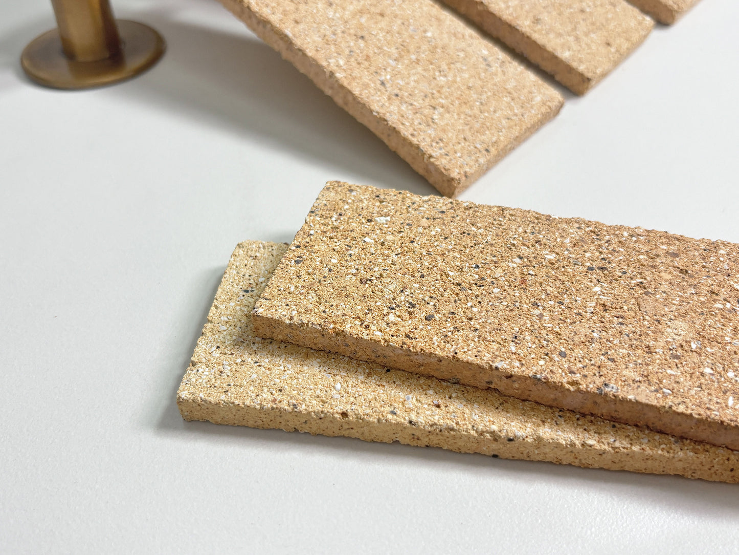 Trapezoidal Clay Brick Tiles 63x200mm - T-TTZ Series - Per Square Meter - Natural Sandy Beige Finish