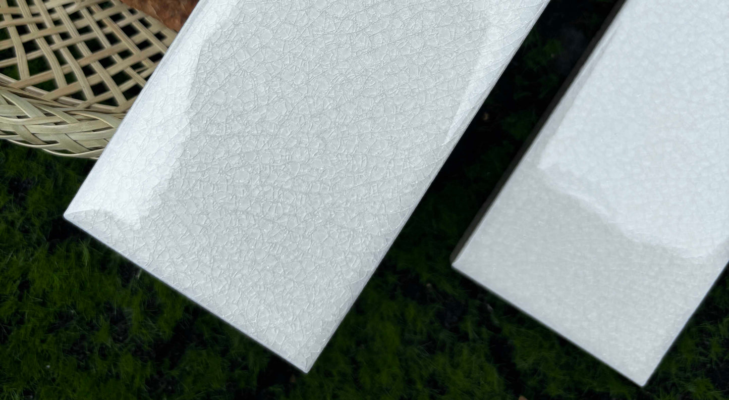 Ice Crack Kiln Change Ceramic Tiles 60x200mm - Per Square Meter - Light Grey Textured Finish - N-BL-62001