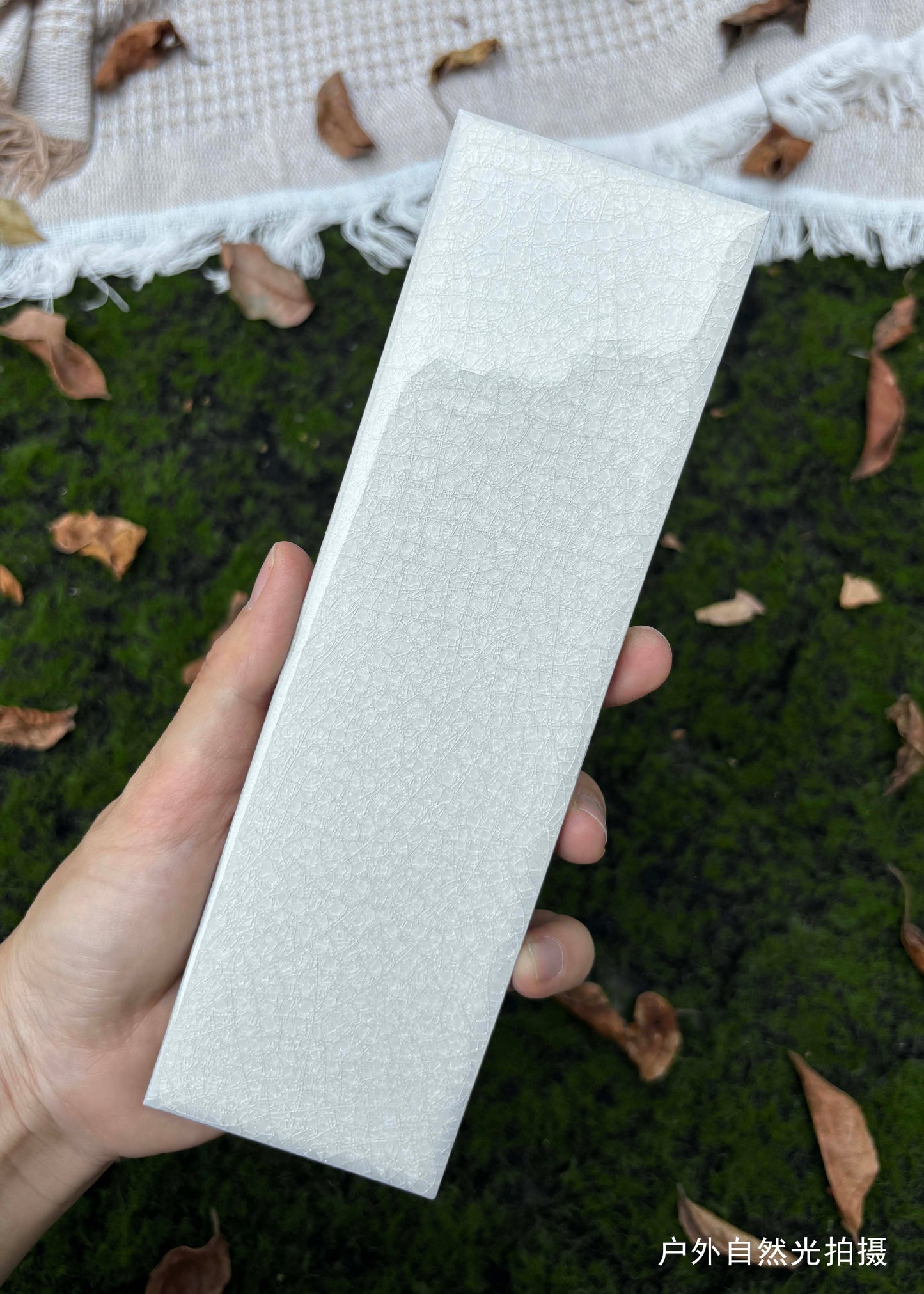 Ice Crack Kiln Change Ceramic Tiles 60x200mm - Per Square Meter - Light Grey Textured Finish - N-BL-62001