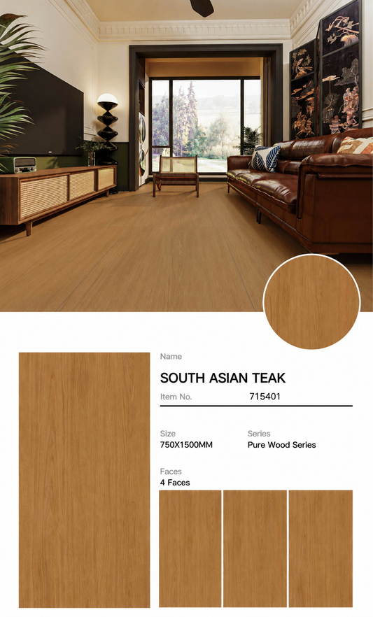 Wood Look Porcelain Floor Tile Natural Wood Plank 750x1500mm - Living Room Hallway Open Plan - Item No. 715401