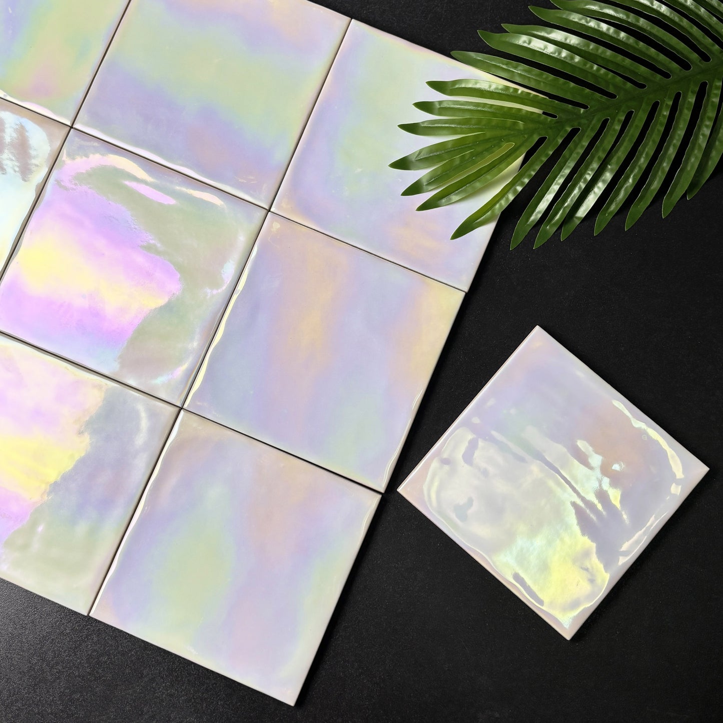 Iridescent Ceramic Tiles - Pearl Rainbow Holographic Finish -150mm x 150mm- Per Square Meter-1501HC