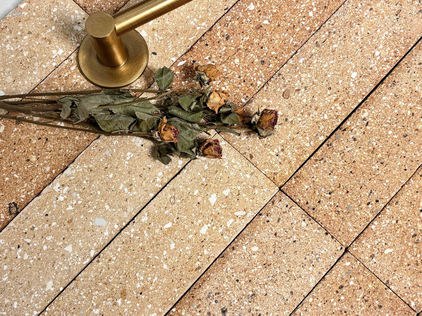 Mixed-Color Clay Brick Tiles 65x230mm - TBZ-HS Series - Per Square Meter - Natural Stone Aggregate Finish