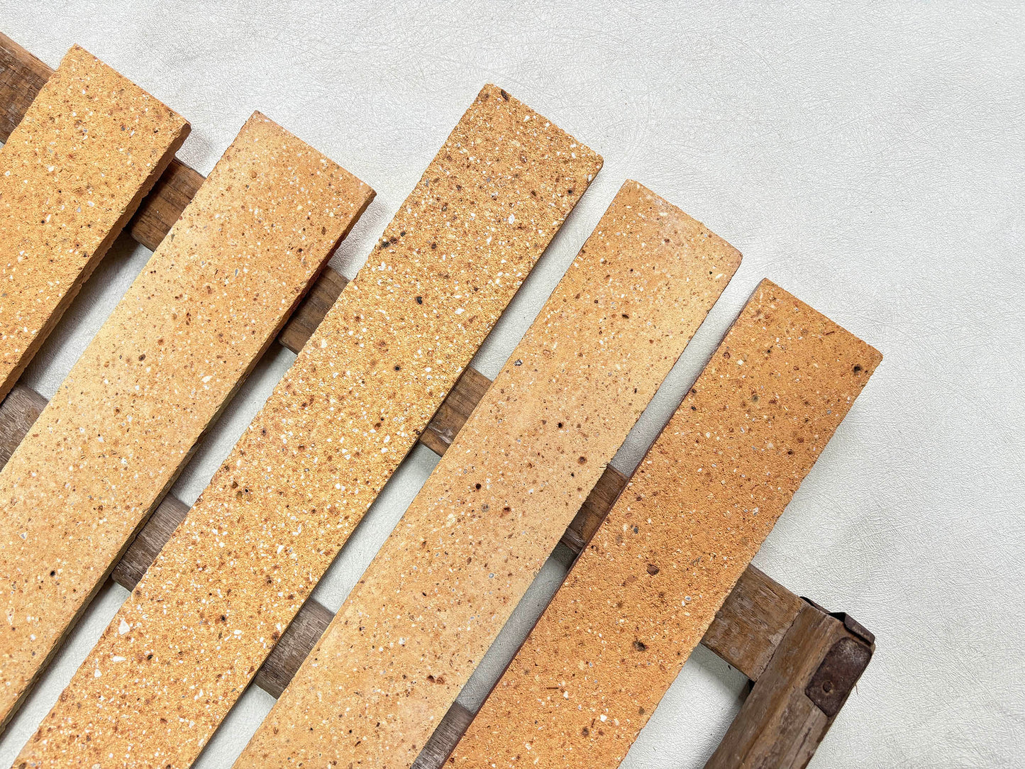 Long Clay Brick Tiles 460x55mm - TTZ-460 Series - Per Square Meter - Warm Sandy Beige Stone Aggregate Finish