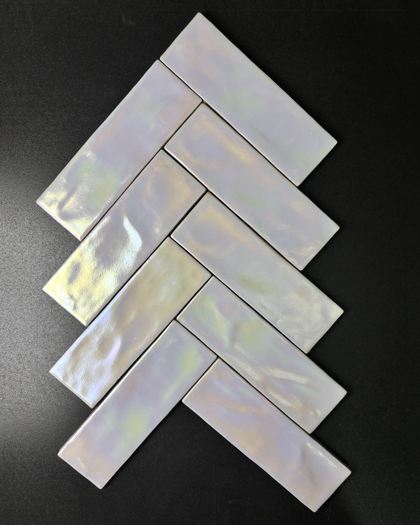 Iridescent Ceramic Tiles 65x200mm - Per Square Meter - Vibrant Rainbow Holographic Finish - NJ01HC
