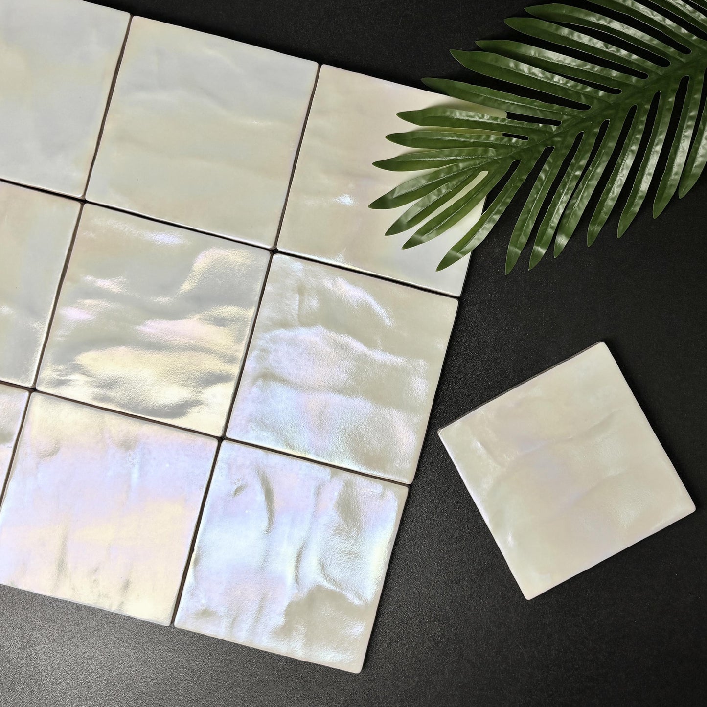 Iridescent Ceramic Tiles 132x132mm - Per Square Meter - Soft Rainbow Holographic Finish - NJ13201HC