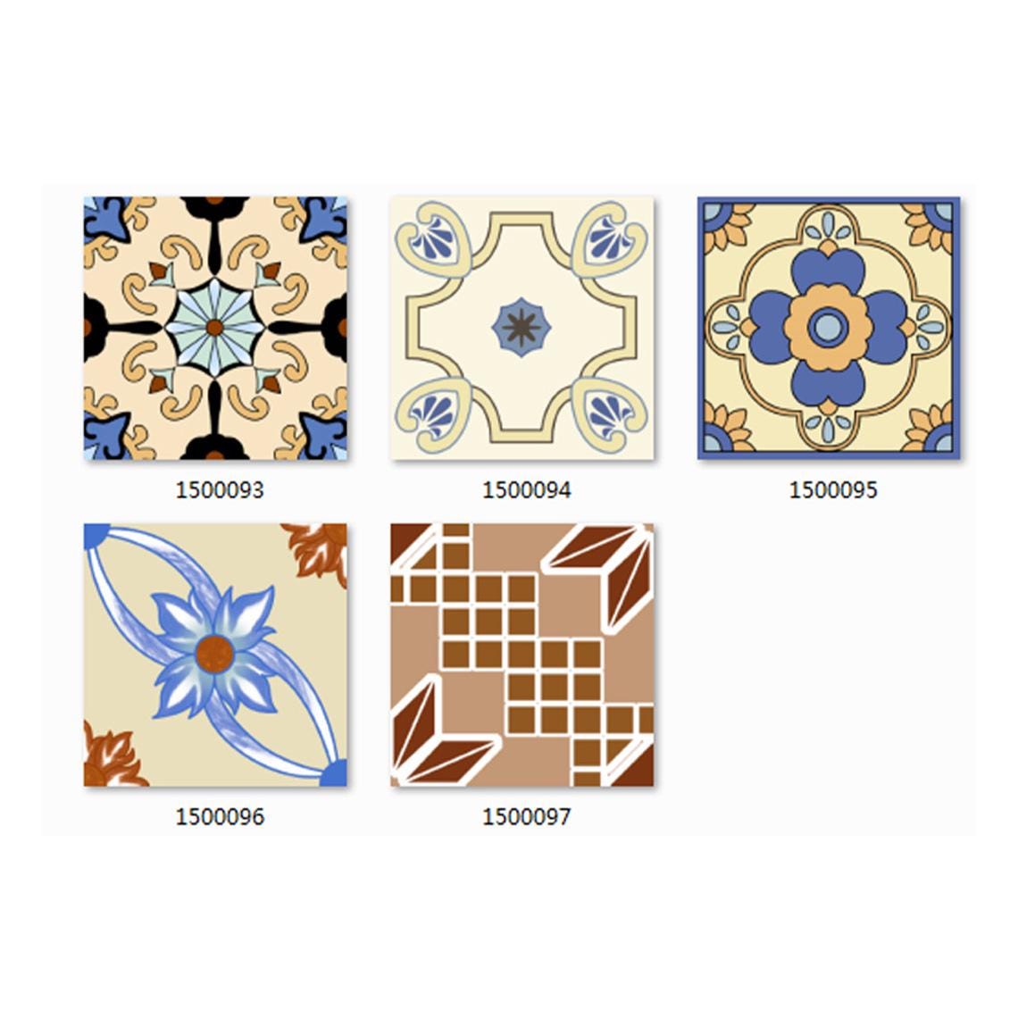 Handmade Floral Ceramic Tiles 15x15cm (6x6) - Glazed Art Nouveau Kitchen Backsplash & Wall Decor - GR.Mosaic Decorative Pattern (View 4)