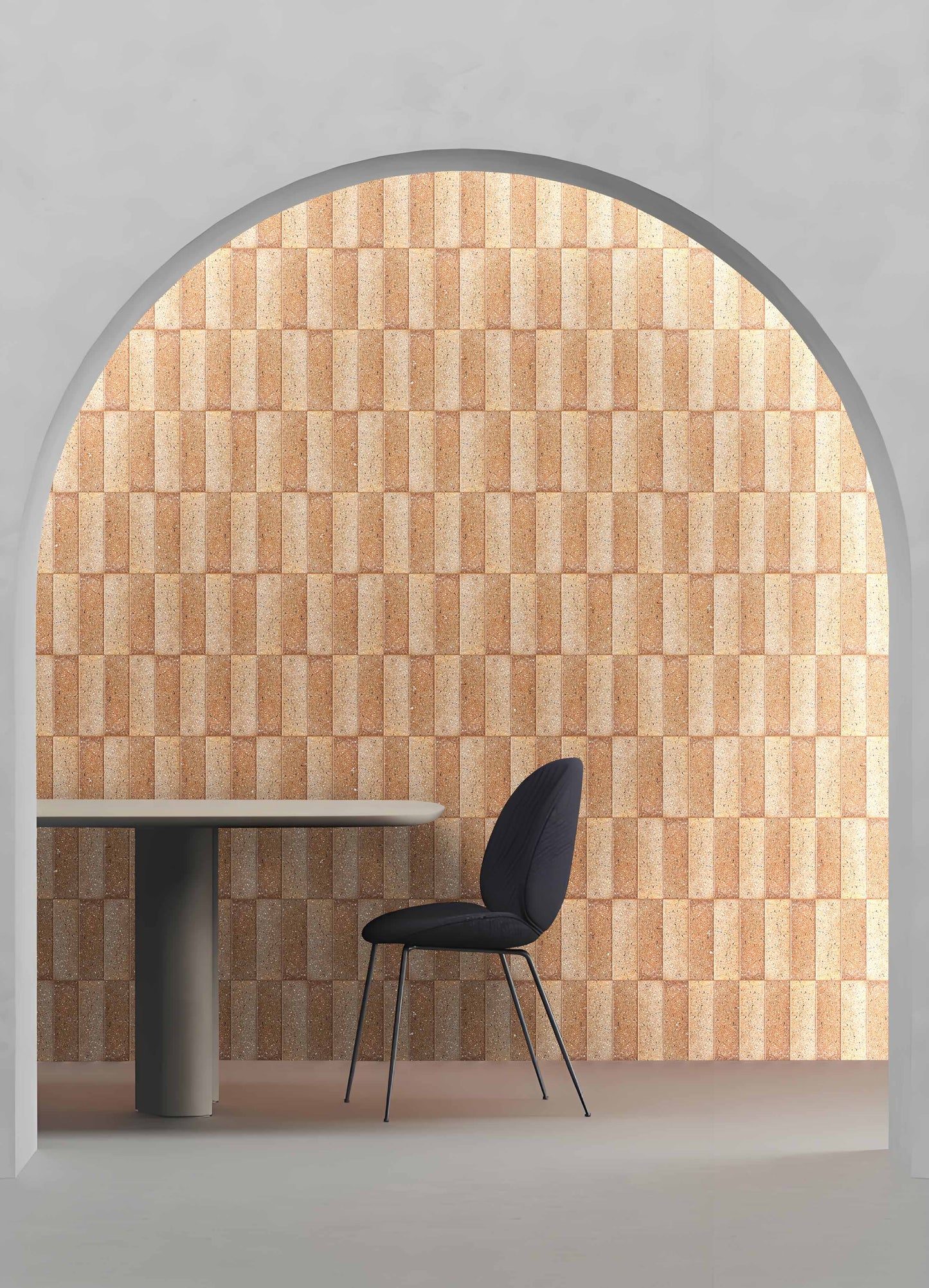 Mixed-Color Clay Brick Tiles 65x230mm - TBZ-HS Series - Per Square Meter - Natural Stone Aggregate Finish