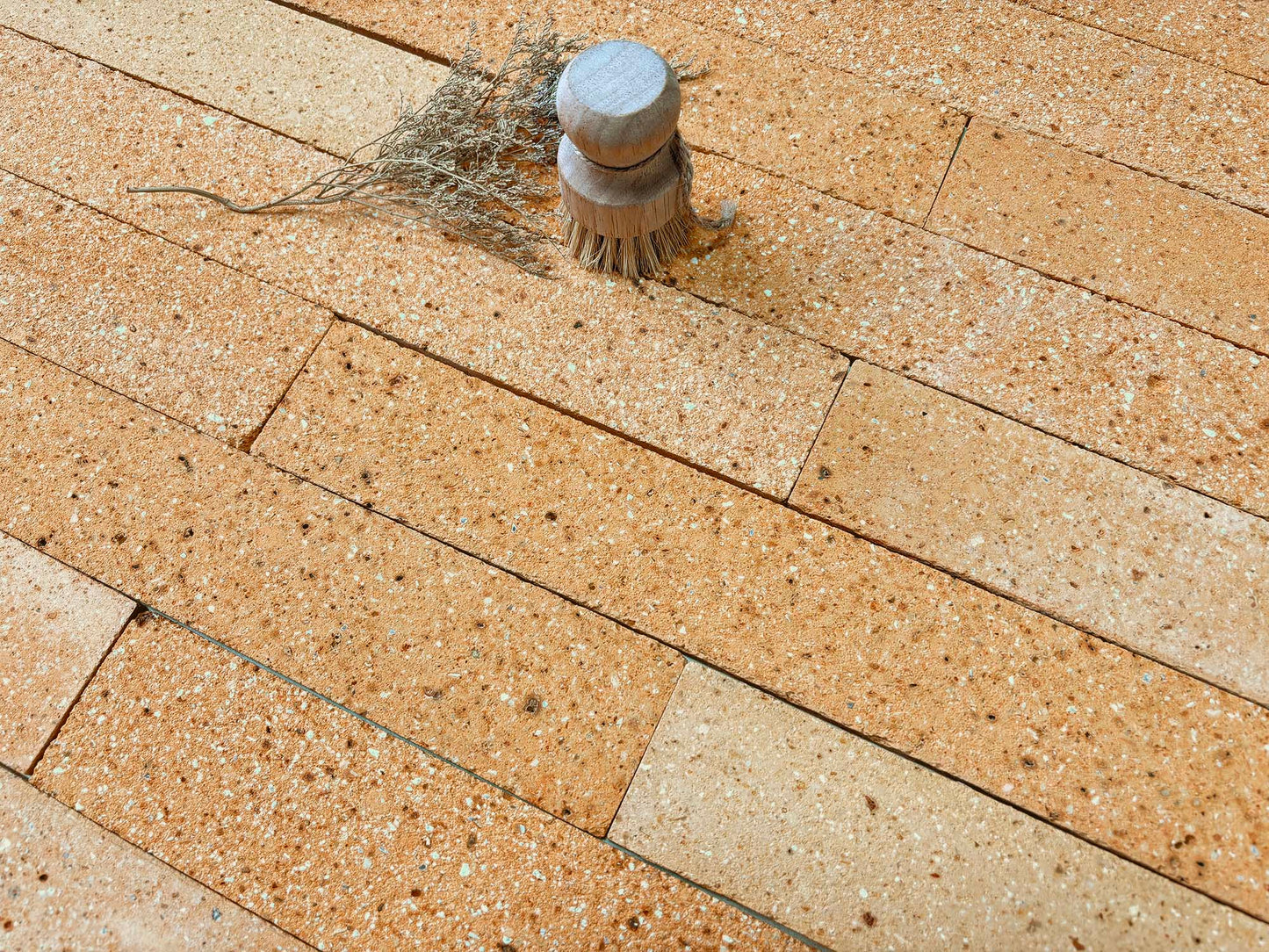 Long Clay Brick Tiles 460x55mm - TTZ-460 Series - Per Square Meter - Warm Sandy Beige Stone Aggregate Finish