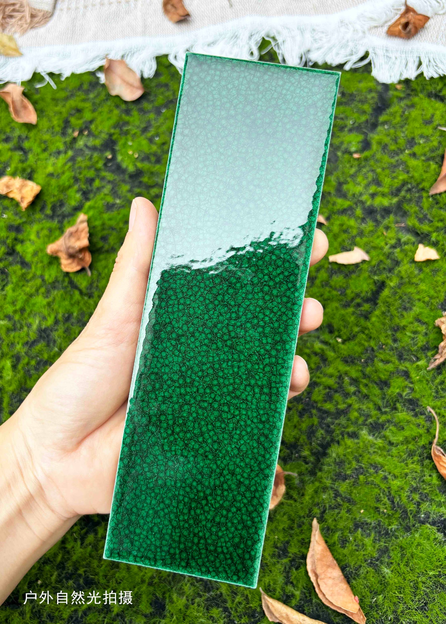 Ice Crack Kiln Change Ceramic Tiles 60x200mm - Per Square Meter - Deep Green Textured Finish - N-BL-6200ML