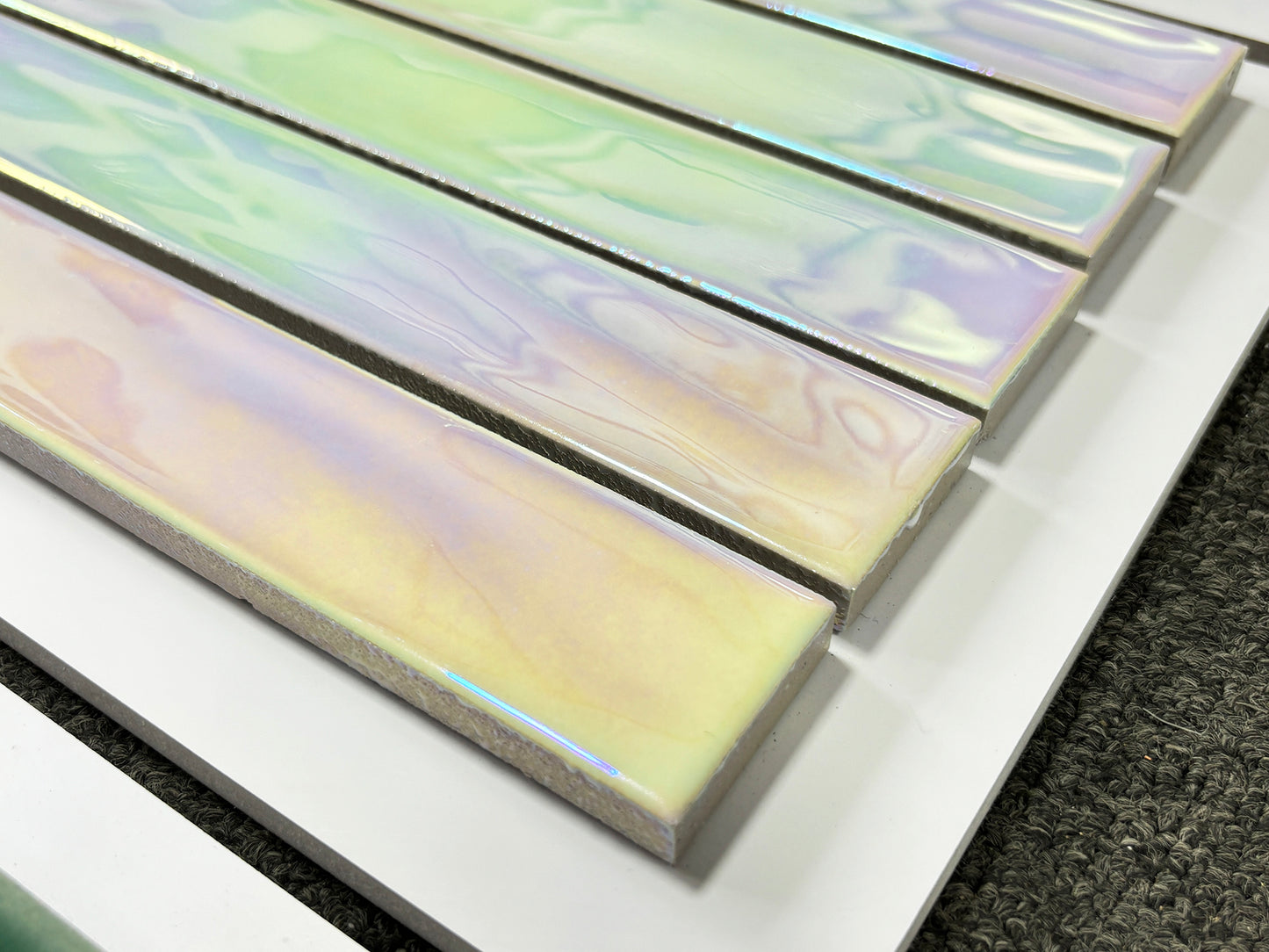 Handmade Kiln-fired Brick 40x250mm - Per Square Meter (100pcs)- Pearl Iridescent Finish N4512/