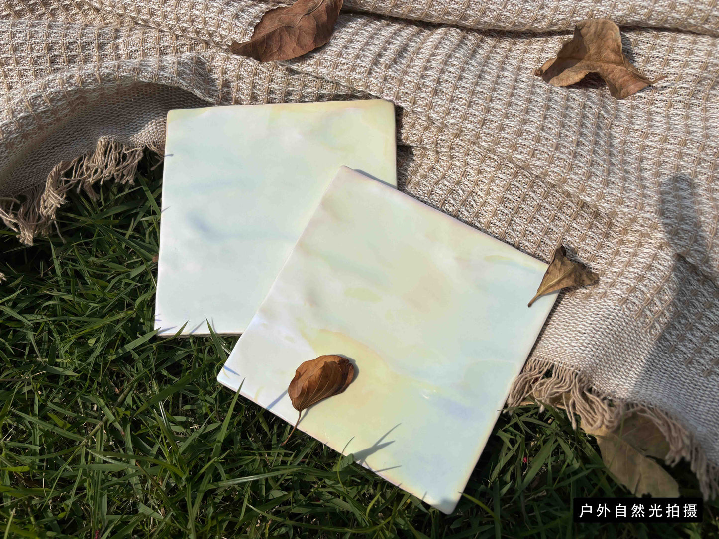 Iridescent Ceramic Tiles 132x132mm - Per Square Meter - Gentle Pearl Rainbow Holographic Finish - NL1301HC