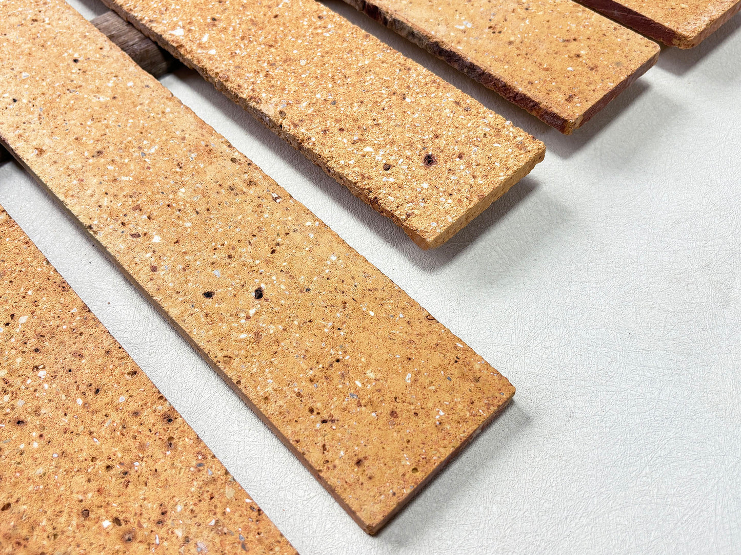 Long Clay Brick Tiles 460x55mm - TTZ-460 Series - Per Square Meter - Warm Sandy Beige Stone Aggregate Finish