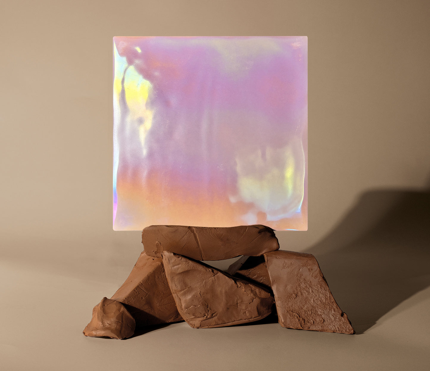 Iridescent Ceramic Tiles 150x150mm - Per Square Meter - Pearl Pink & Orange Holographic Finish -1502HC