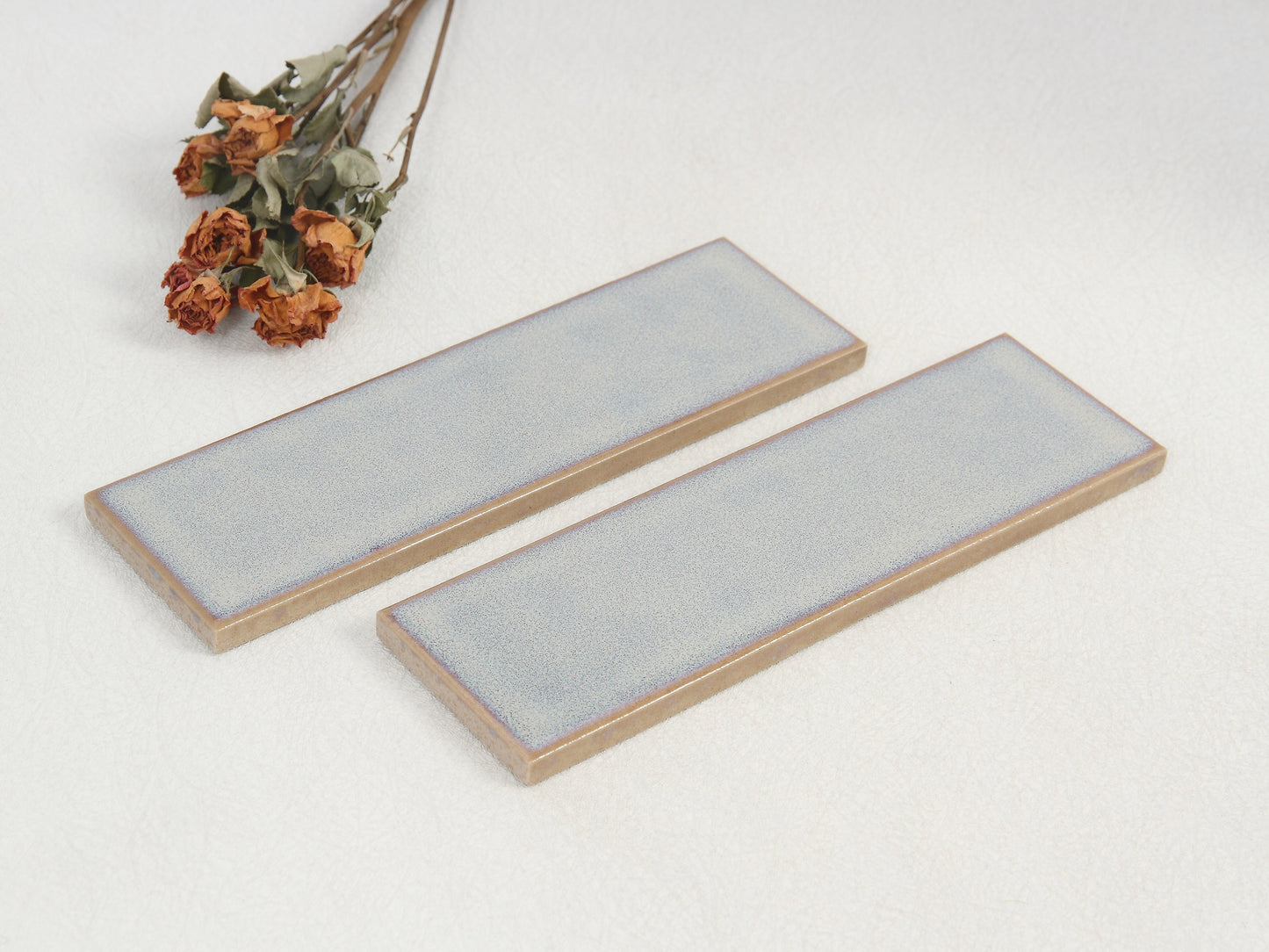 Ice Crack Kiln Change Ceramic Tiles 60x200mm - Per Square Meter - Soft Grey White Textured Finish - N-YB-62014