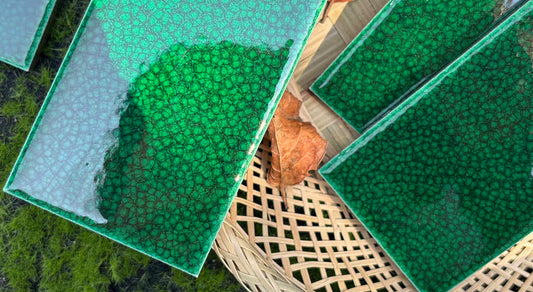 Ice Crack Kiln Change Ceramic Tiles 60x200mm - Per Square Meter - Deep Green Textured Finish - N-BL-6200ML