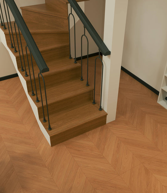 Wood-look ceramic plank, Stair Tread Tile Series, 470x1200mm