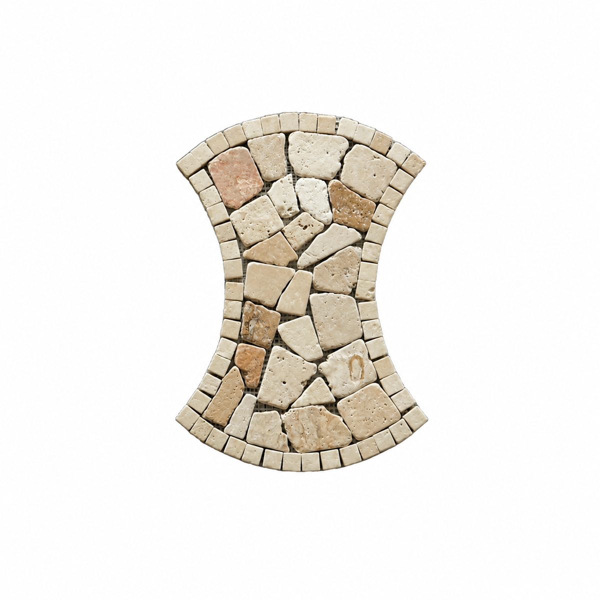 Mixed pebble look ceramic mosaic tile 280x280mm courtyard garden