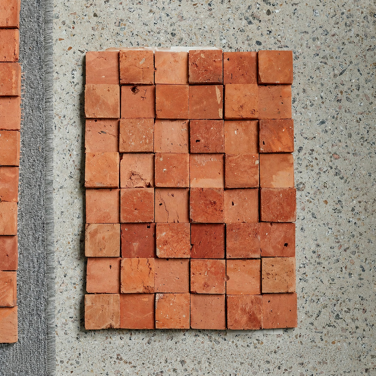Terracotta textured relief mosaic tile 305x405mm tea room cafe