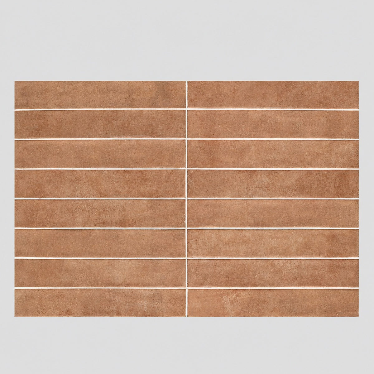 Caramel long strip brick tile 80x480mm cafe bakery boutique feature wall