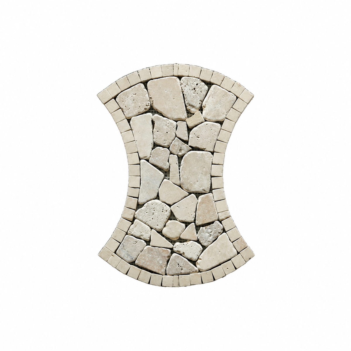 Mixed pebble look ceramic mosaic tile 280x280mm courtyard garden