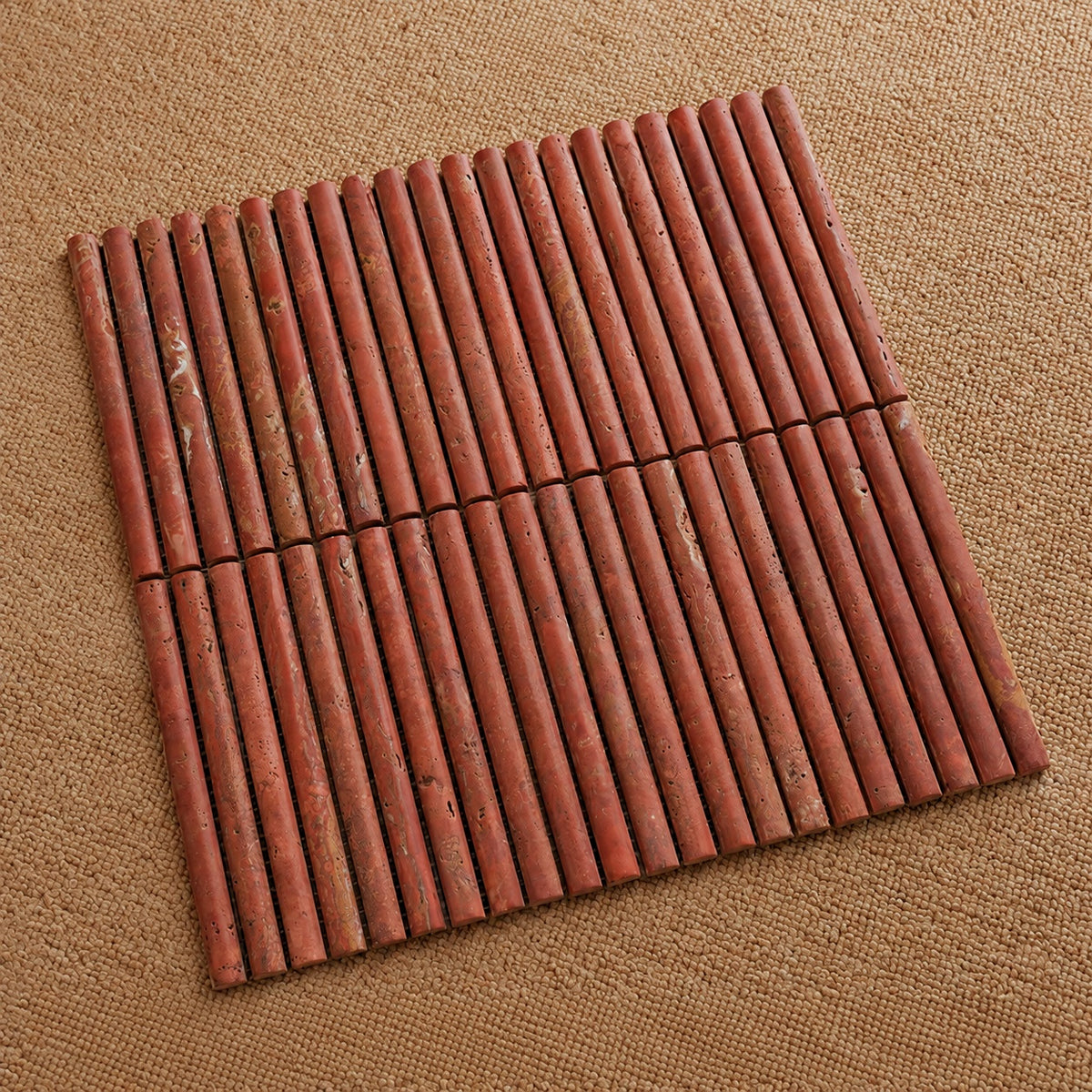 Terracotta Natural Travertine Stick Strip Mosaic Tile - Restaurant Bakery B&B Feature Wall - variant 4