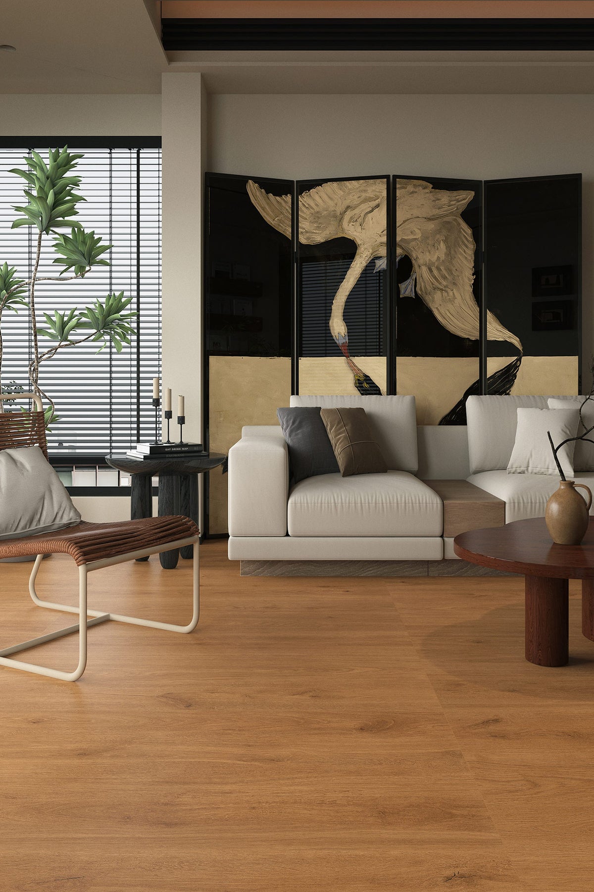 Wood Look Porcelain Floor Tile Natural Wood Plank 600x1200mm - Living Room Hallway Open Plan - Item No. 612415