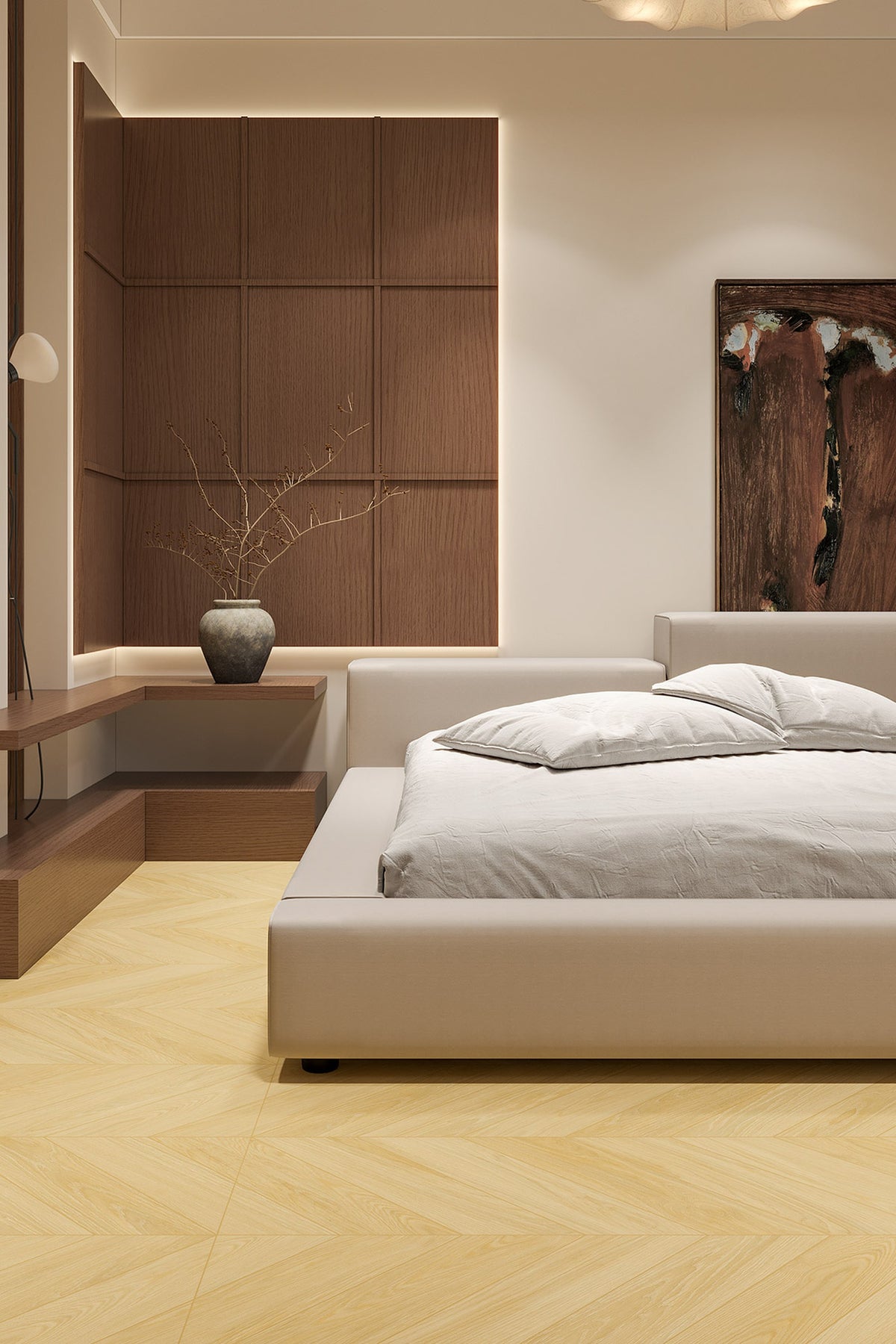 Wood Look Porcelain Floor Tile Chevron Plank 600x1200mm - Living Room Hallway Open Plan - Item No. 612218
