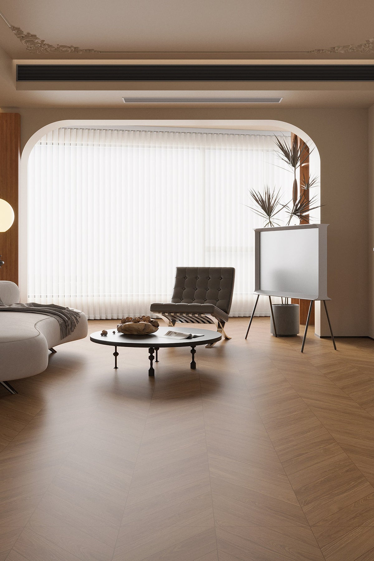 Wood Look Porcelain Floor Tile Chevron Plank 600x1200mm - Living Room Hallway Open Plan - Item No. 612221