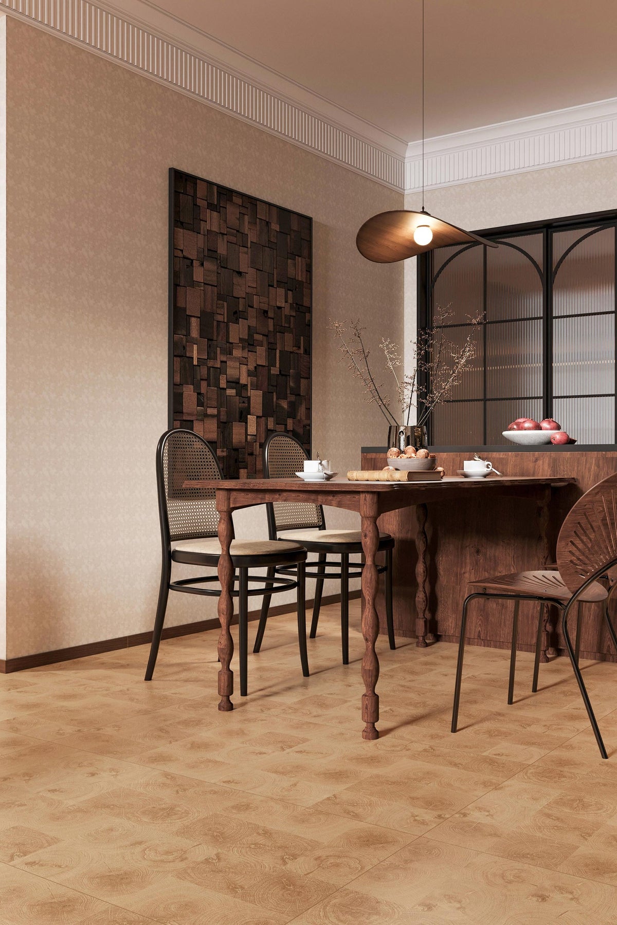 Wood Look Porcelain Floor Tile Tree Ring Plank 600x1200mm - Living Room Hallway Open Plan - Item No. BQ612Y11
