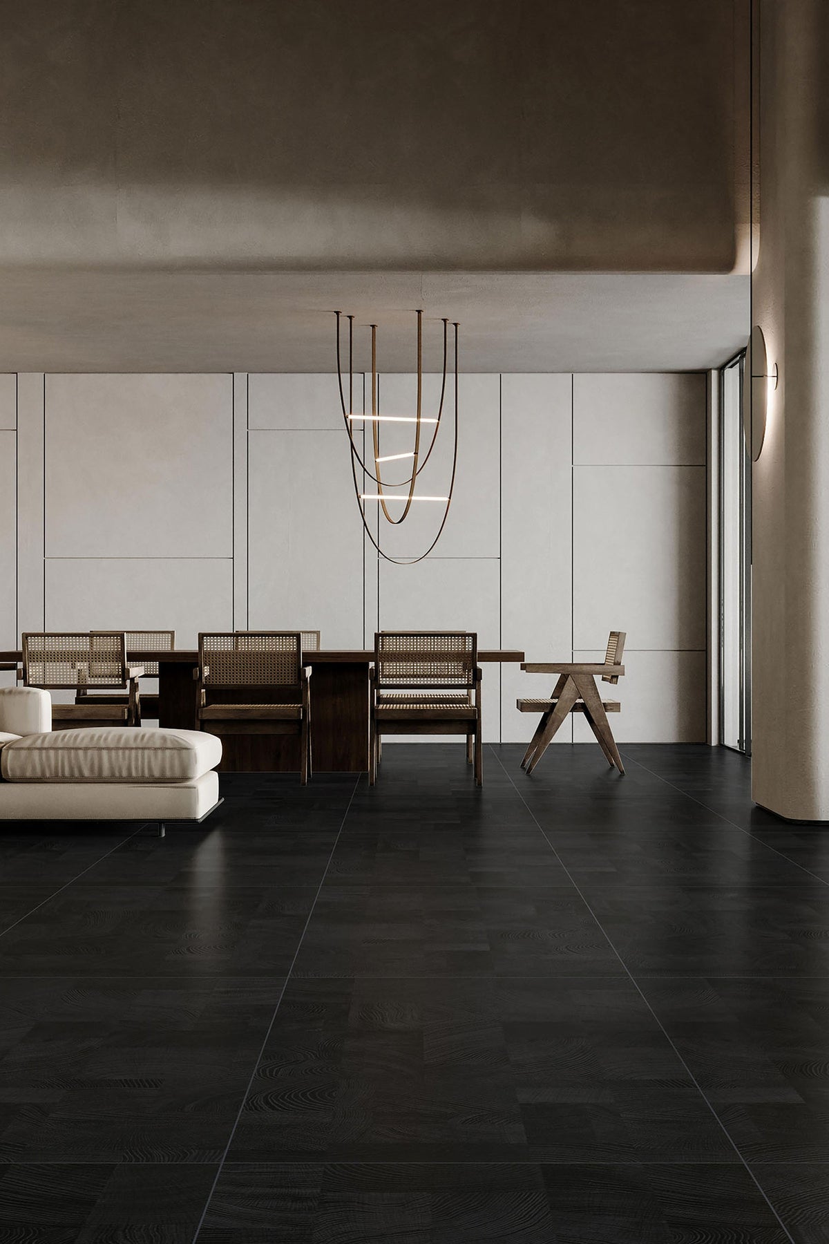 Wood Look Porcelain Floor Tile Tree Ring Plank 600x1200mm - Living Room Hallway Open Plan - Item No. BQ612Y56