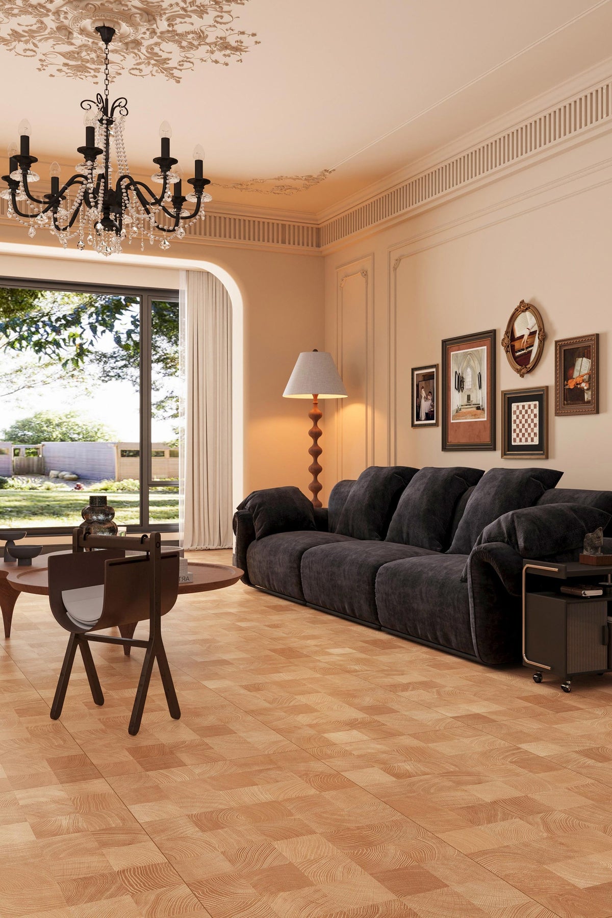 Wood Look Porcelain Floor Tile Tree Ring Plank 600x1200mm - Living Room Hallway Open Plan - Item No. BQ612Y61
