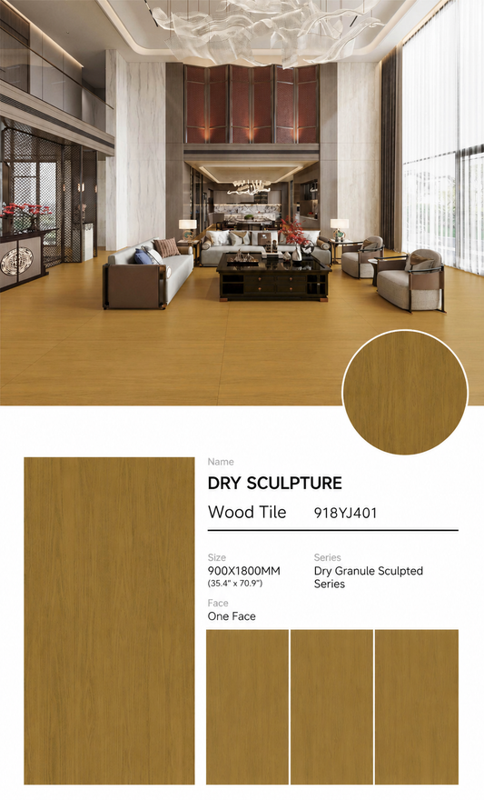 Wood Look Porcelain Floor Tile Fine Grain Plank 900x1800mm - Living Room Hallway Open Plan - Item No. 918YJ401