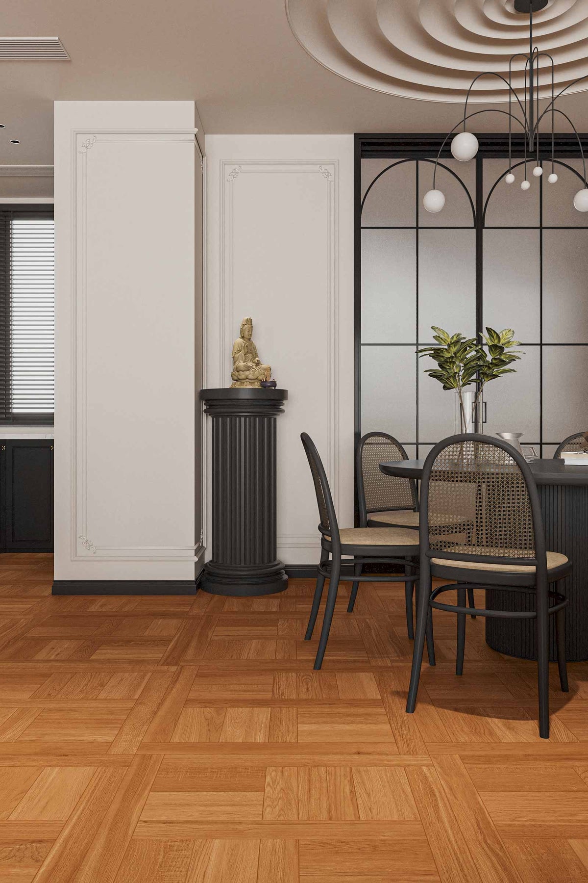 Wood Look Porcelain Floor Tile Geometric Weave Plank 800x800mm - Living Room Hallway Open Plan - Item No. 8K121