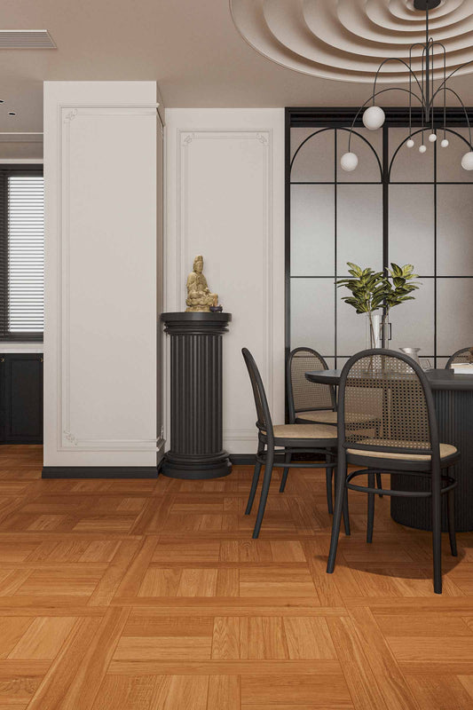 Wood Look Porcelain Floor Tile Geometric Weave Plank 800x800mm - Living Room Hallway Open Plan - Item No. 8K121