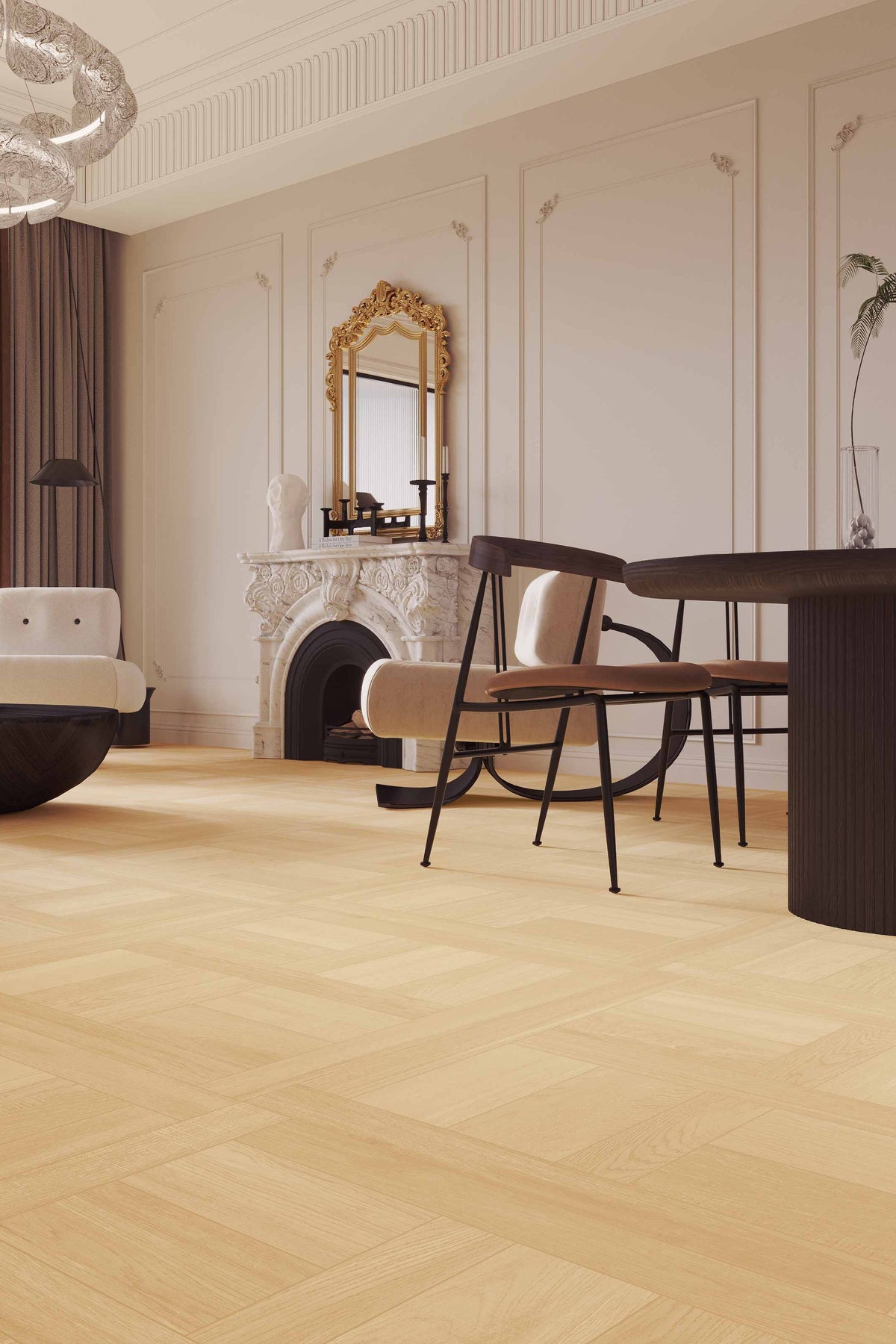 Wood Look Porcelain Floor Tile Geometric Weave Plank 800x800mm - Living Room Hallway Open Plan - Item No. 8K123