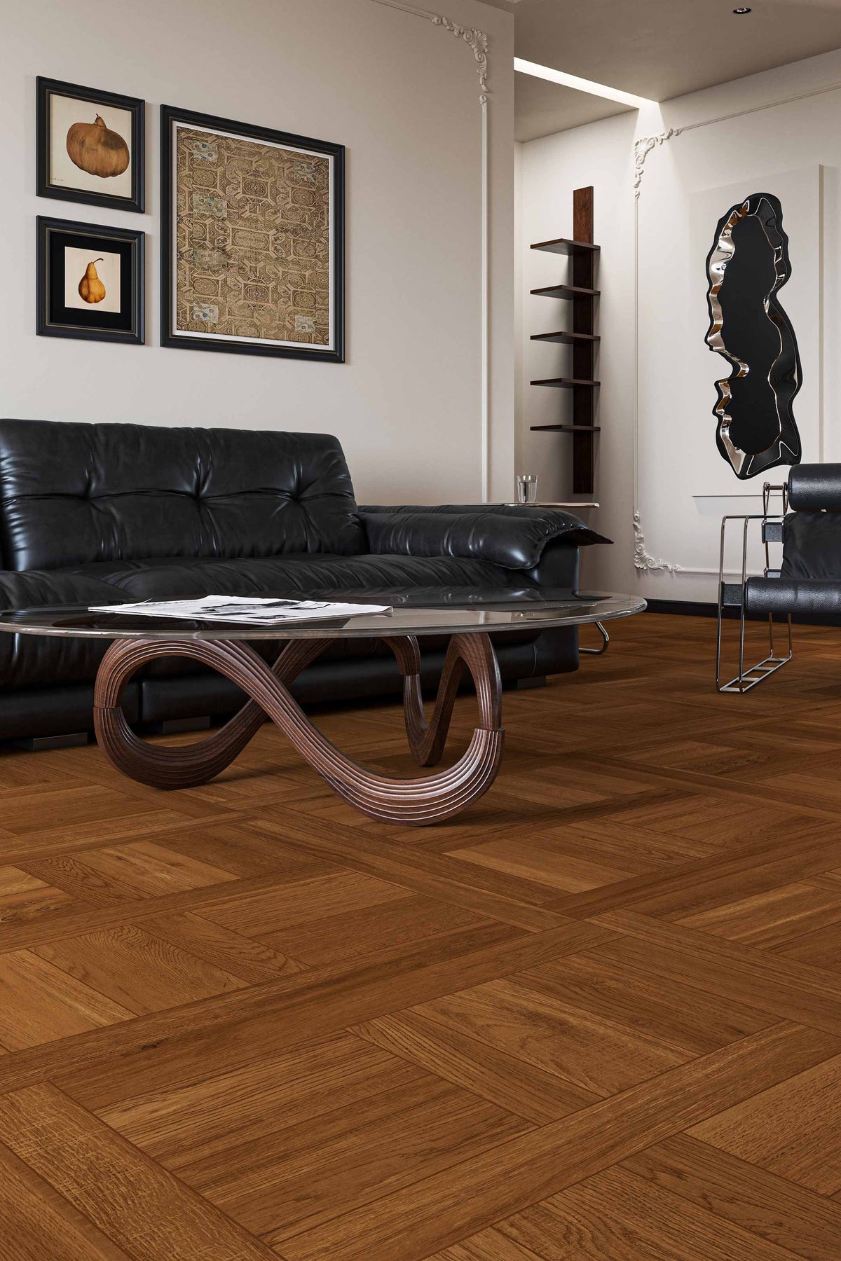 Wood Look Porcelain Floor Tile Geometric Weave Plank 800x800mm - Living Room Hallway Open Plan - Item No. 8K125