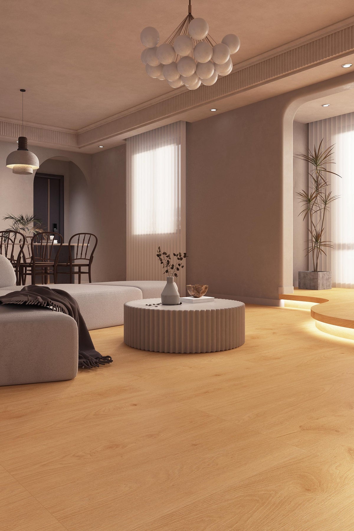 Wood Look Porcelain Floor Tile Natural Wood Plank 800x800mm - Living Room Hallway Open Plan - Item No. 8413