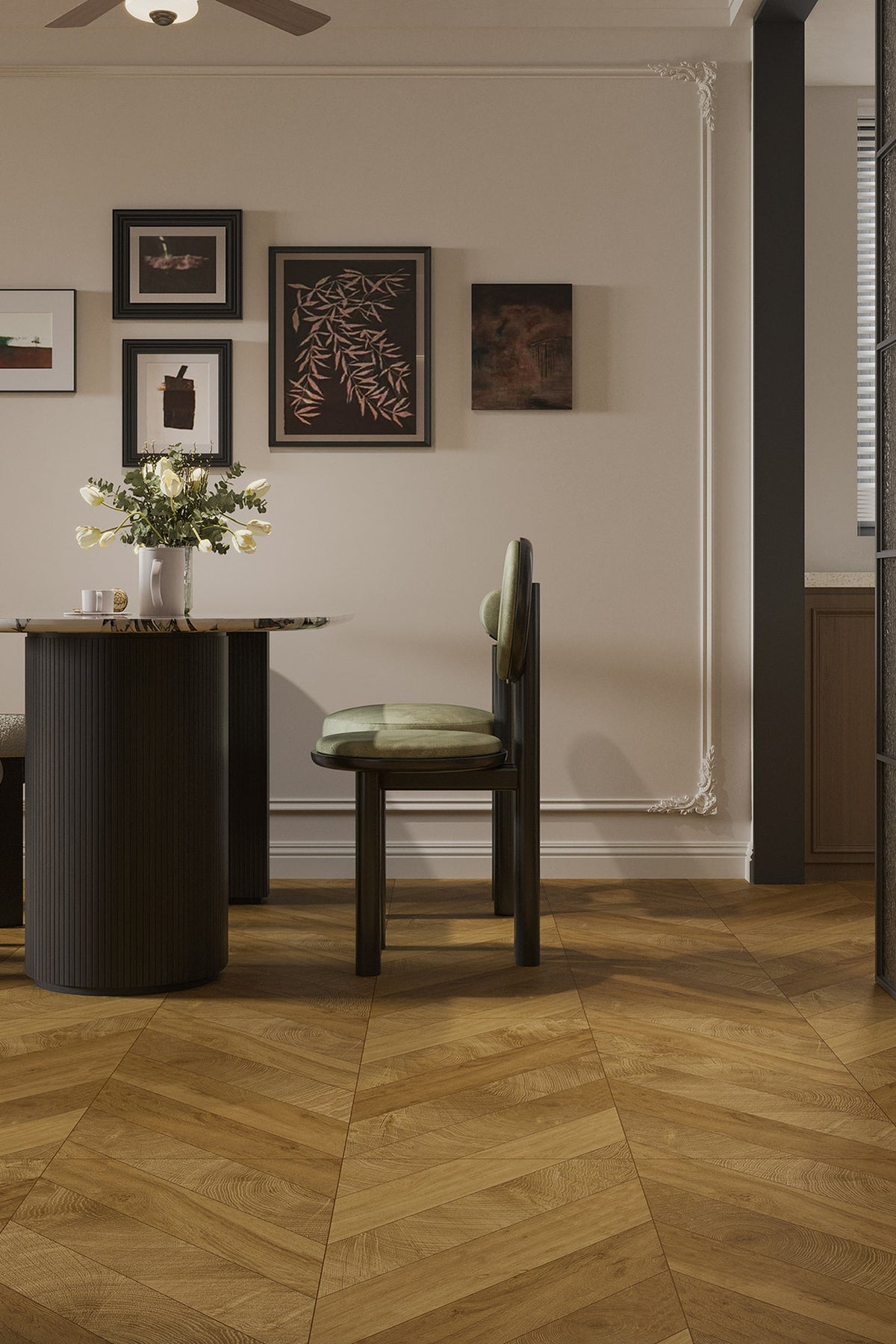 Wood Look Porcelain Floor Tile Chevron Plank 800x800mm - Living Room Hallway Open Plan - Item No. 8212