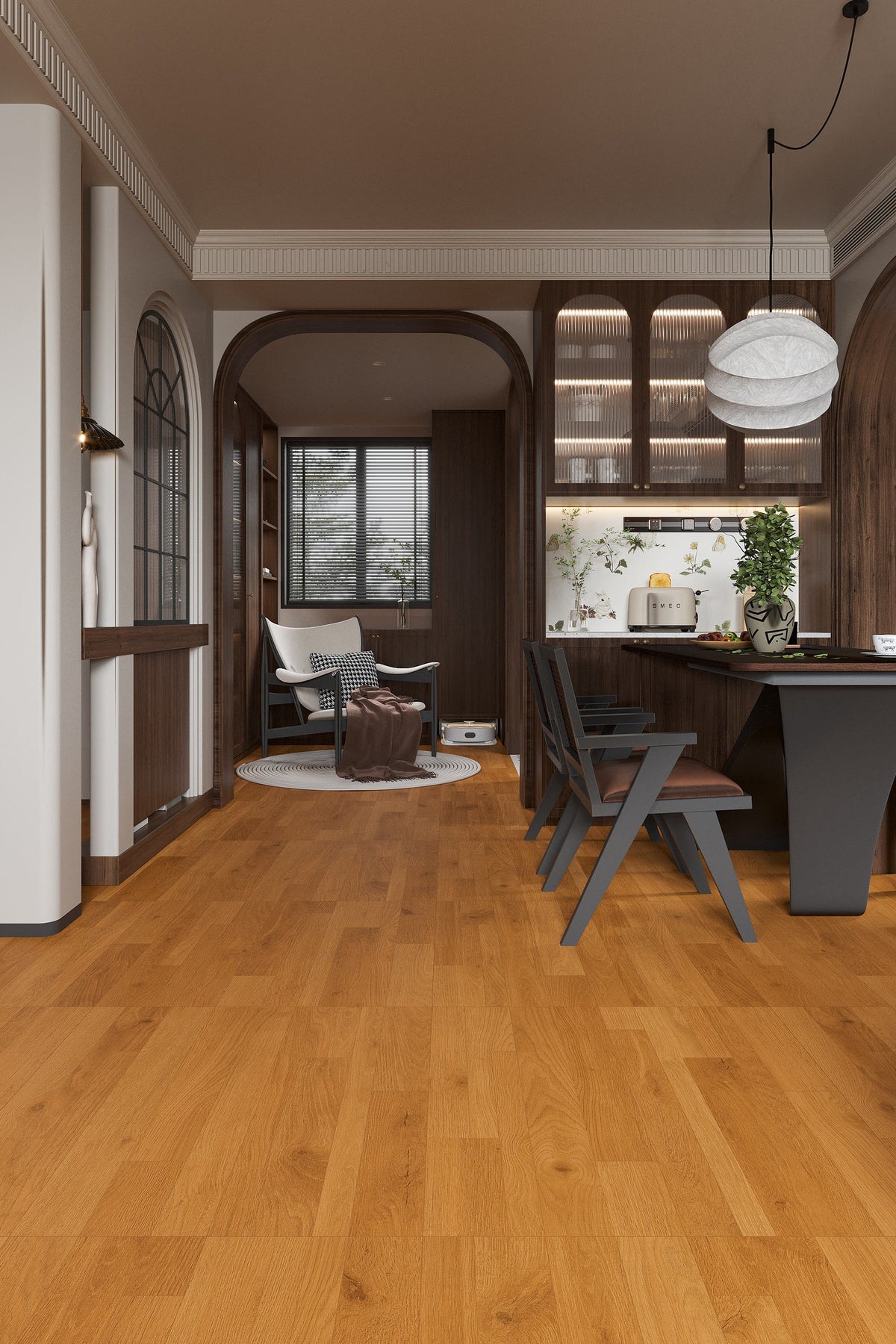 Wood Look Porcelain Floor Tile Geometric Plank 800x800mm - Living Room Hallway Open Plan - Item No. 8615