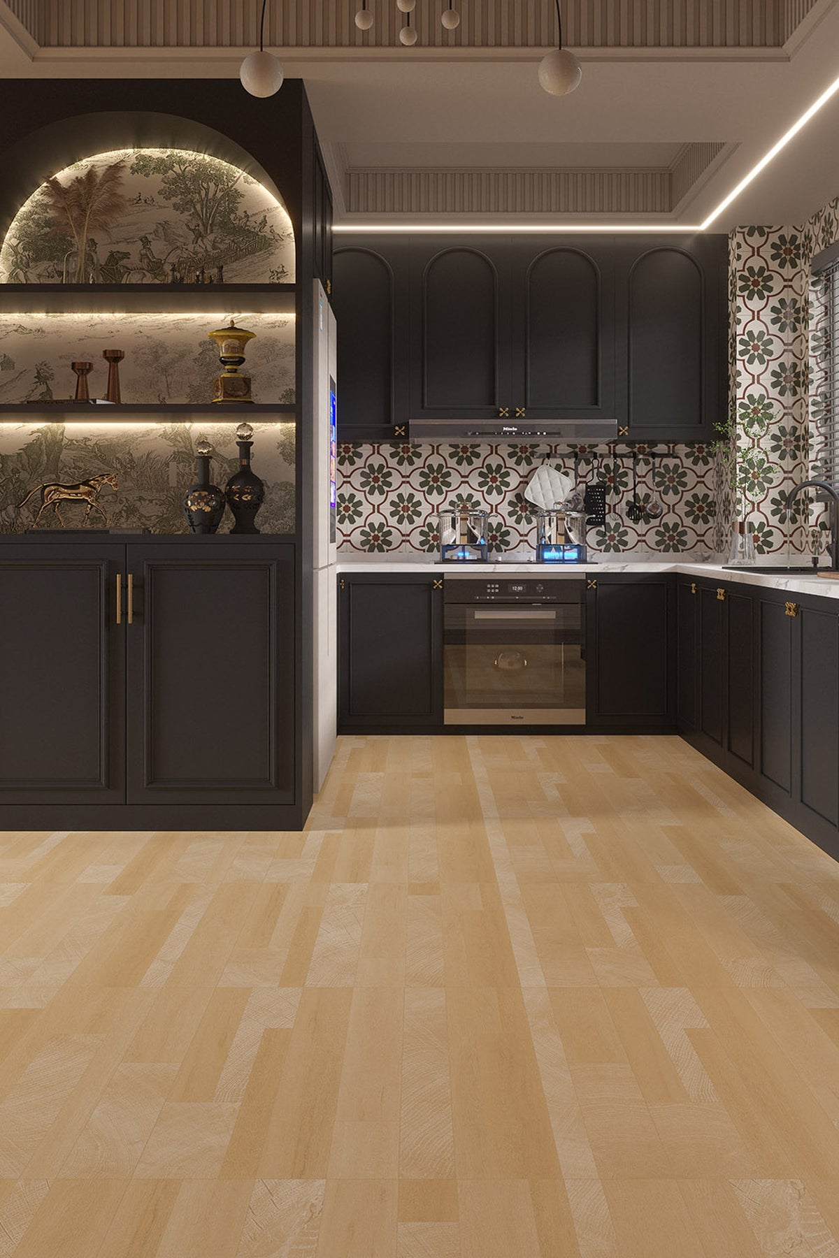 Wood Look Porcelain Floor Tile Geometric Plank 800x800mm - Living Room Hallway Open Plan - Item No. 8K606