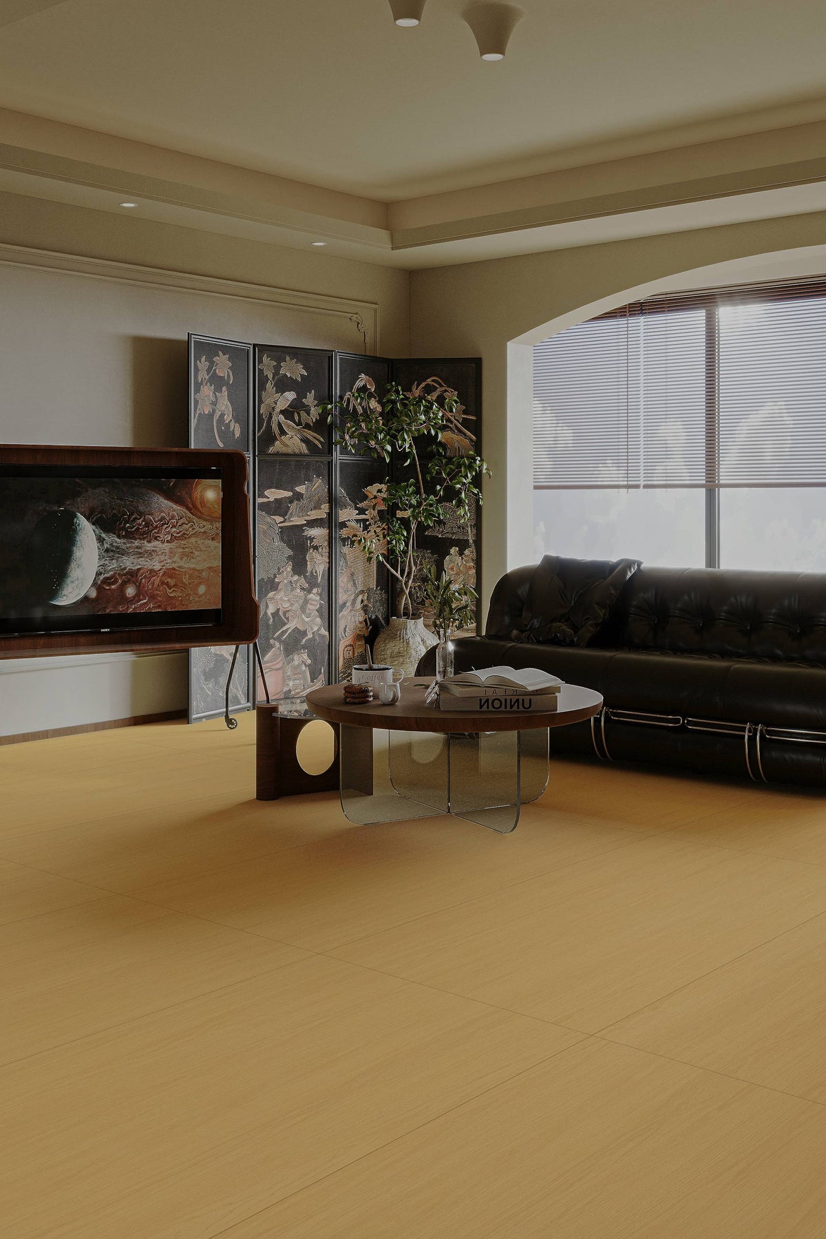 Wood Look Porcelain Floor Tile Fine Grain Plank 750x1500mm - Living Room Hallway Open Plan - Item No. 75YJ405