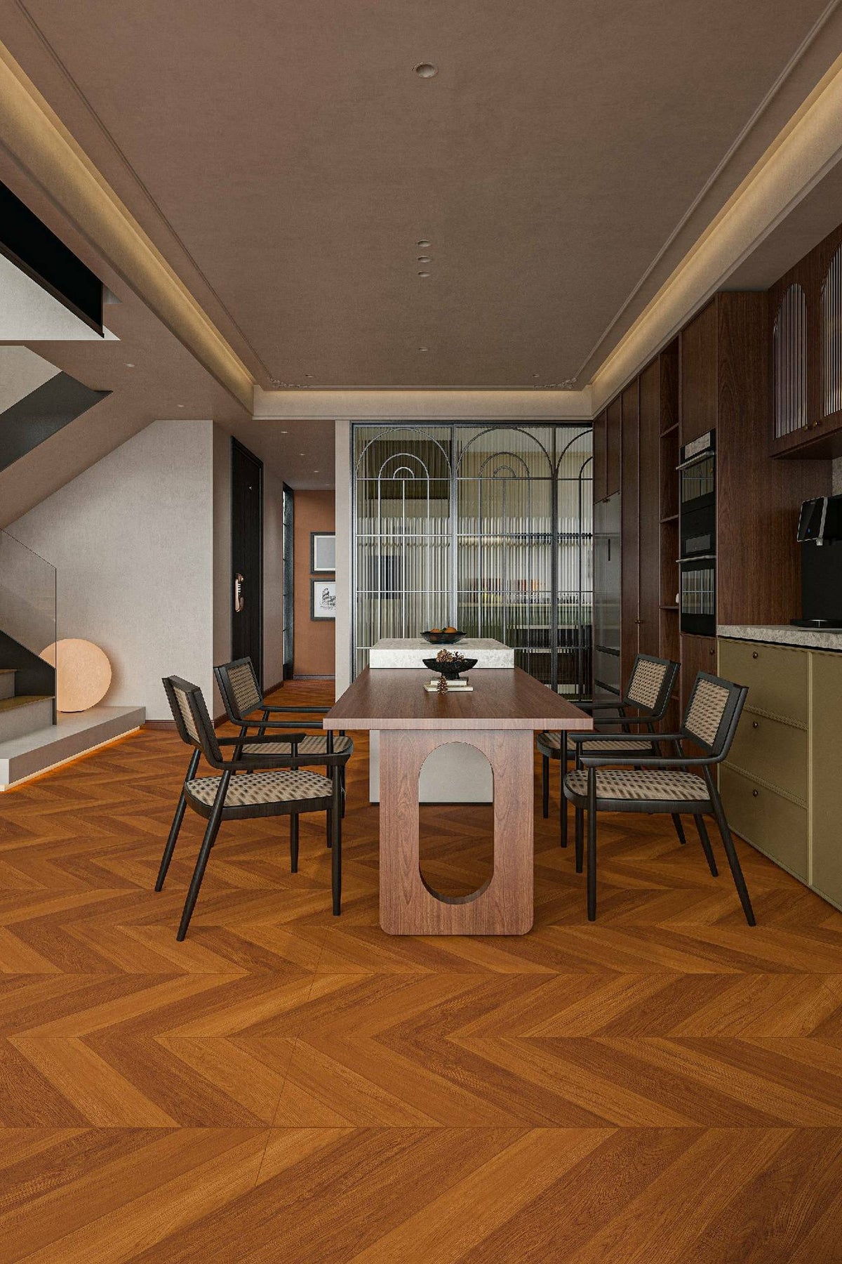 Wood Look Porcelain Floor Tile Chevron Plank 750x1500mm - Living Room Hallway Open Plan - Item No. 715205