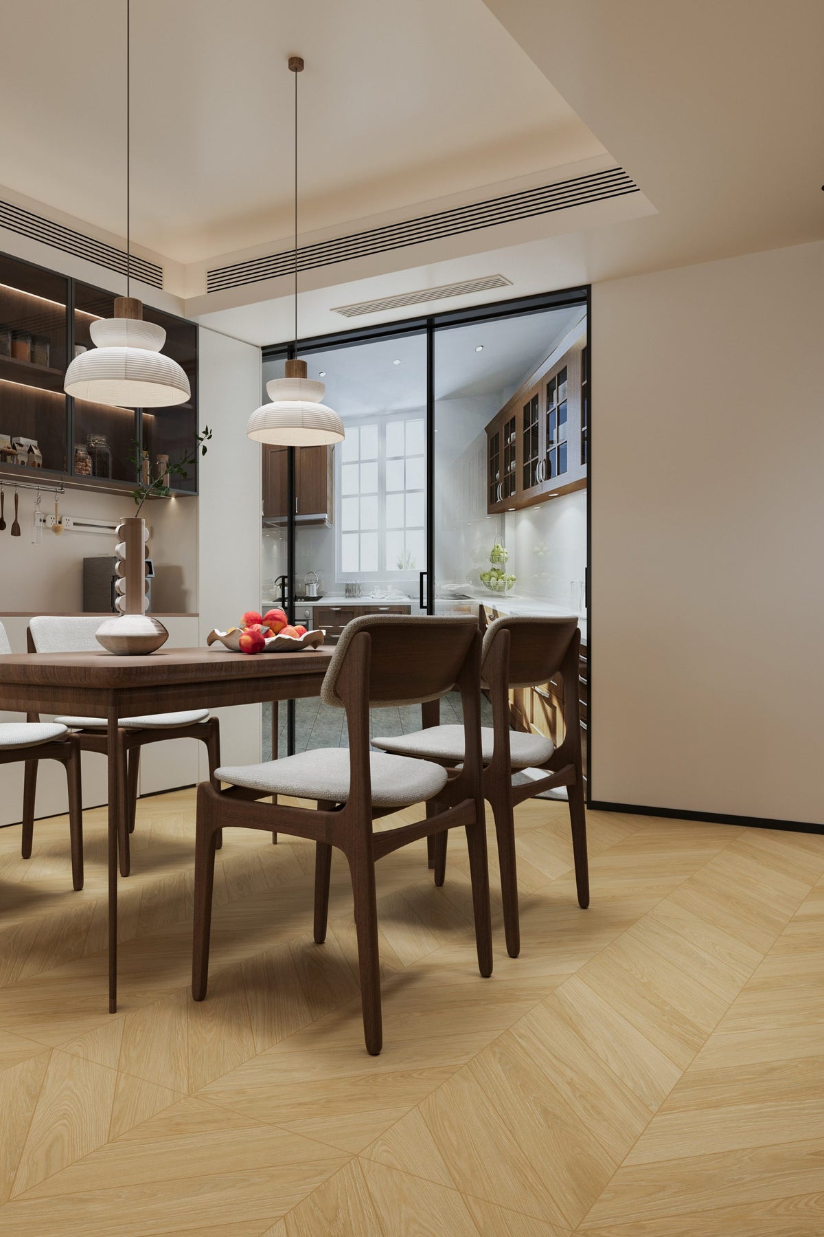 Wood Look Porcelain Floor Tile Chevron Plank 750x1500mm - Living Room Hallway Open Plan - Item No. 715218