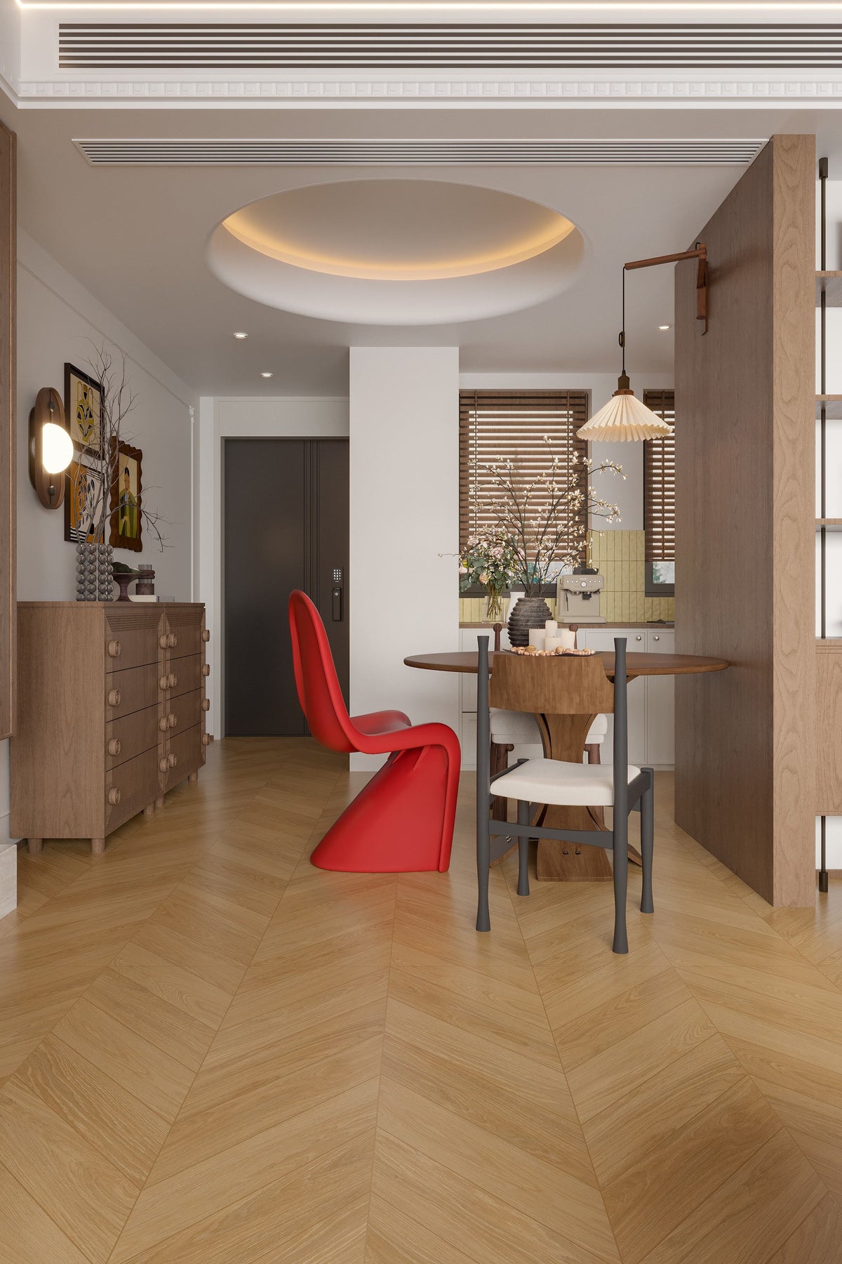 Wood Look Porcelain Floor Tile Chevron Plank 750x1500mm - Living Room Hallway Open Plan - Item No. 715219