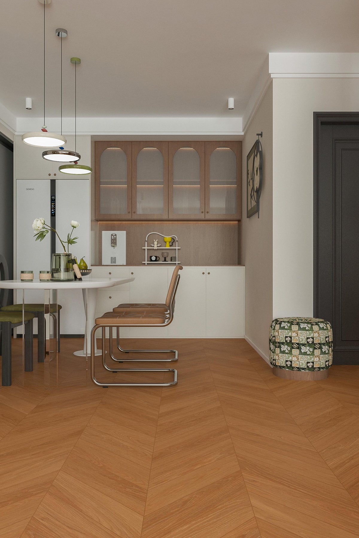 Wood Look Porcelain Floor Tile Chevron Plank 750x1500mm - Living Room Hallway Open Plan - Item No. 715220