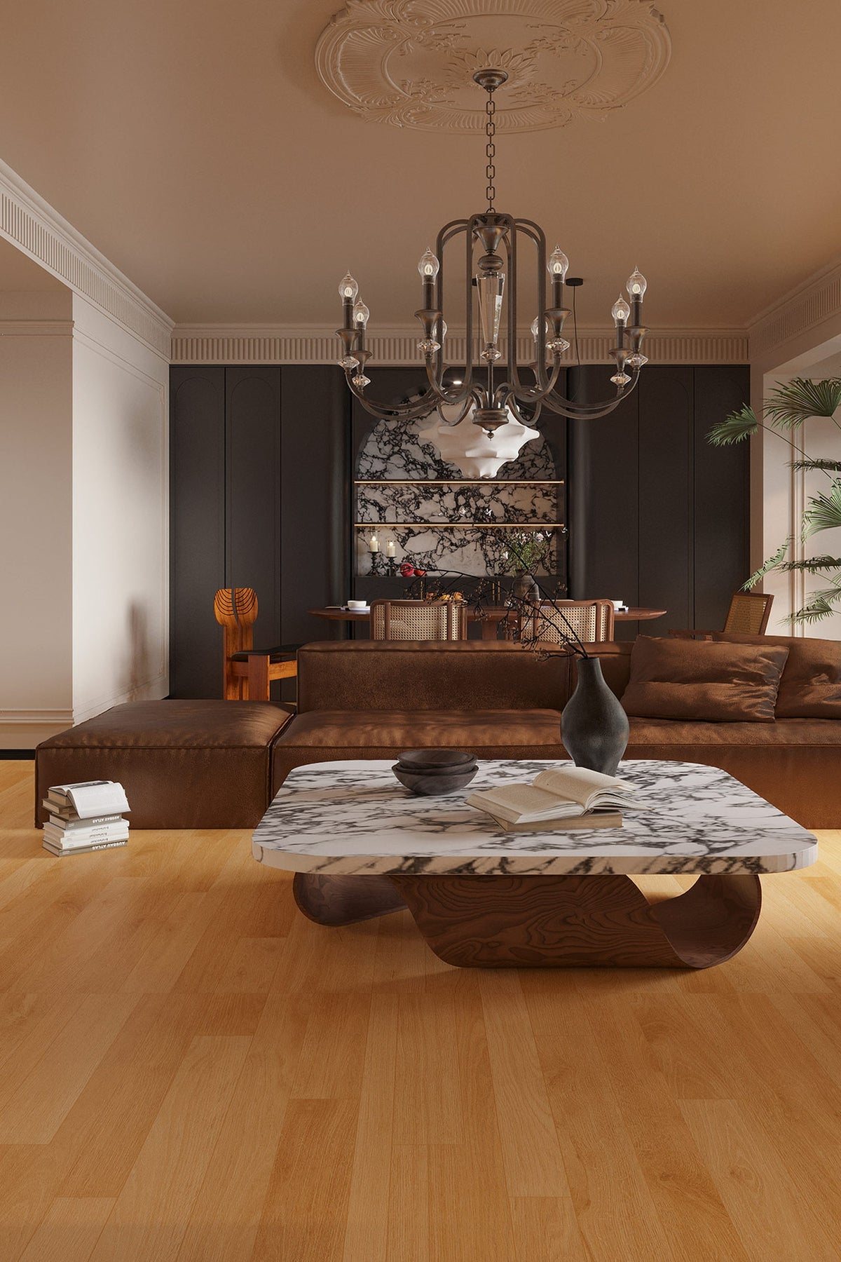 Wood Look Porcelain Floor Tile Geometric Plank 750x1500mm - Living Room Hallway Open Plan - Item No. 715613