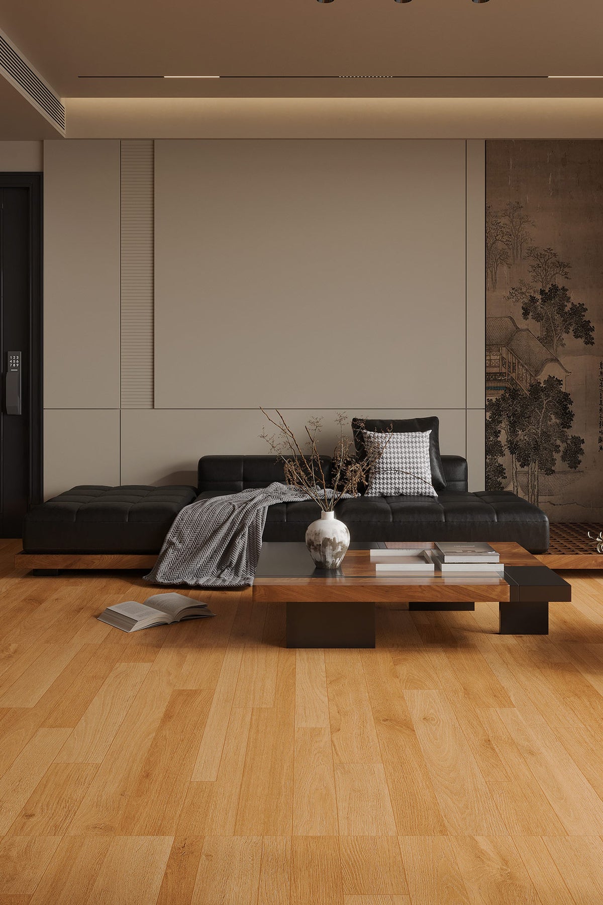 Wood Look Porcelain Floor Tile Geometric Plank 750x1500mm - Living Room Hallway Open Plan - Item No. 715615