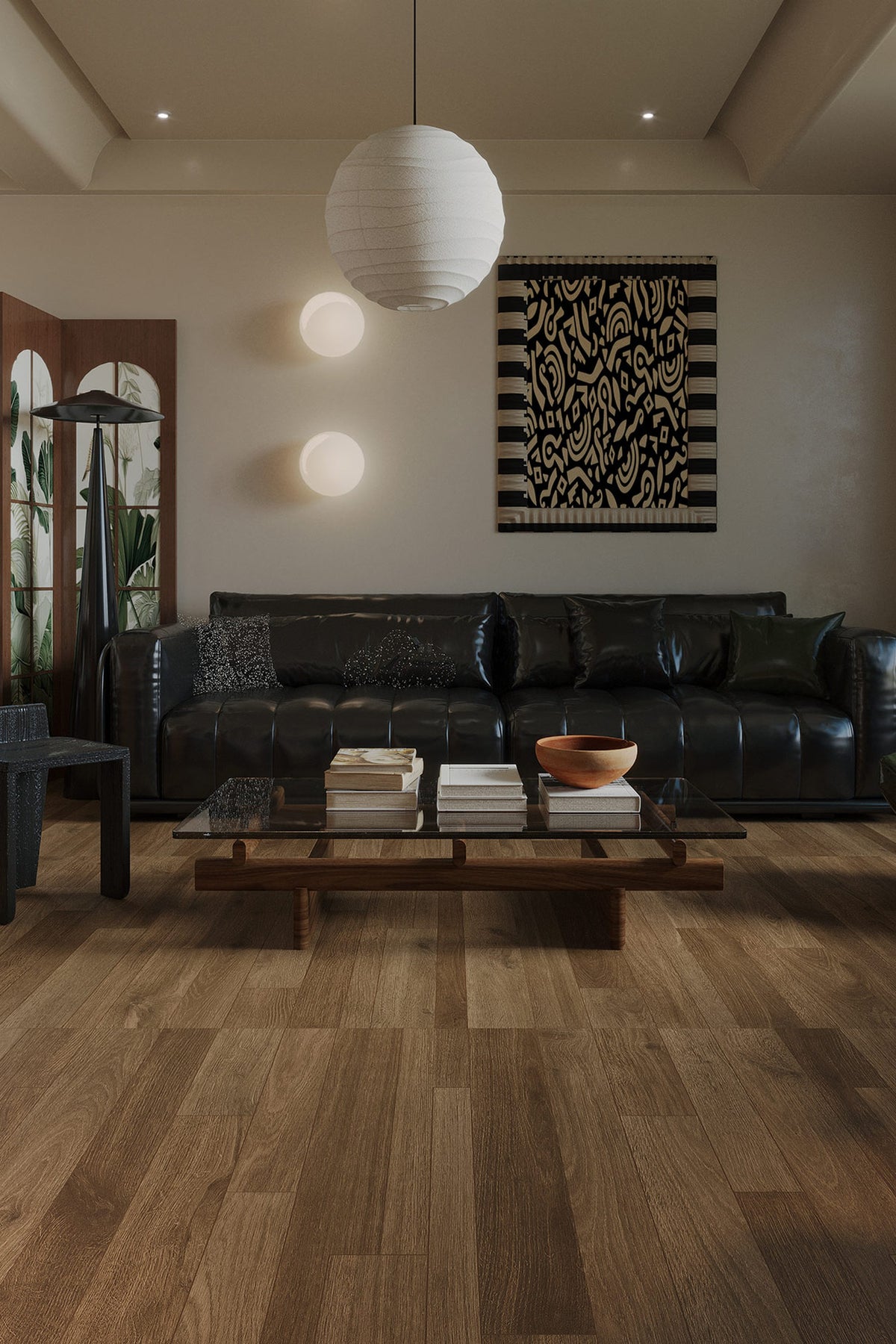 Wood Look Porcelain Floor Tile Geometric Plank 750x1500mm - Living Room Hallway Open Plan - Item No. 715616