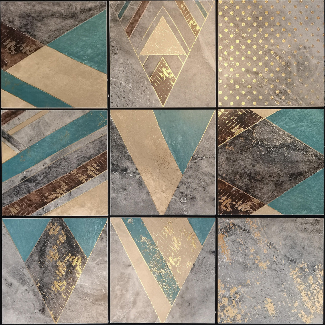 Fine Art Gilded Tiles 20x20cm - Van Gogh & Klimt Masterpiece Wall Tiles (25pcs/1㎡) - GR.Mosaic Decorative Pattern (View 12)