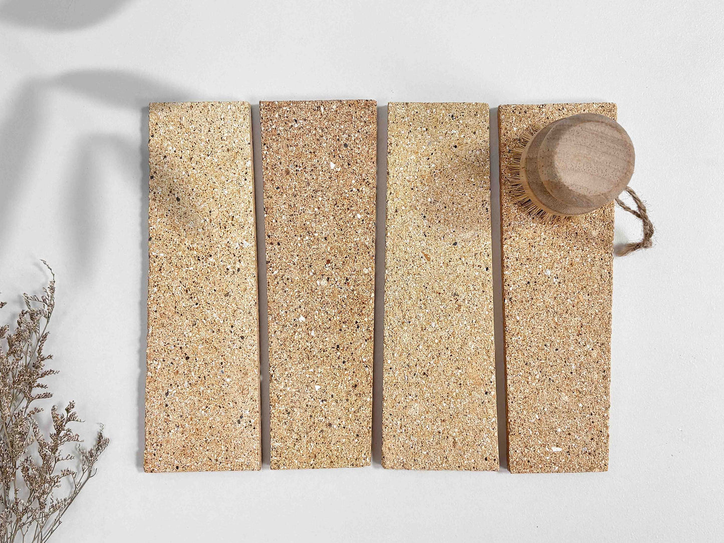 Trapezoidal Clay Brick Tiles 63x200mm - T-TTZ Series - Per Square Meter - Natural Sandy Beige Finish